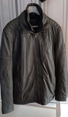 Herren lederjacke dkl grün - herren,