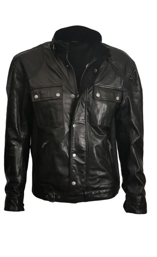 Schwarze herren lederjacke - schwarze,