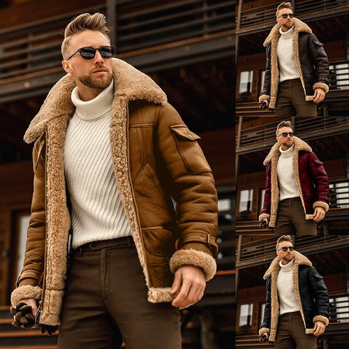 Fliegerjacke aus schaffell und - schaffell,