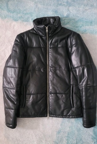 Allsaints leder daunen jacke - leder,
