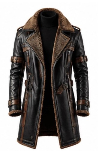 Herren schwarz lammfellmantel - herren,