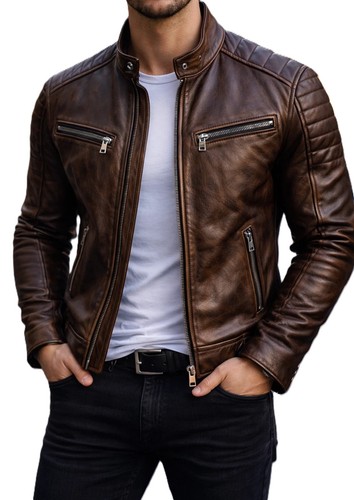 Herren echtleder cafe - echtleder, racer