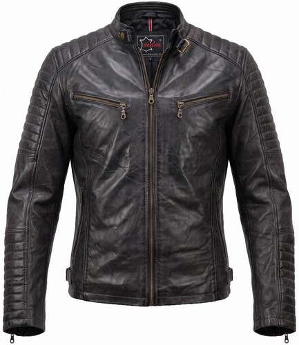 Herren bikerjacke aus echtem - herren,